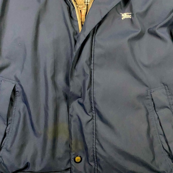 Men’s Burberry Plaid Check Monogram Goose Down Reversible Puffer Jacket - Picture 12 of 12